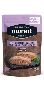OWNAT WETLINE STERILIZED Chicken & Salmon (CAT) 85g
