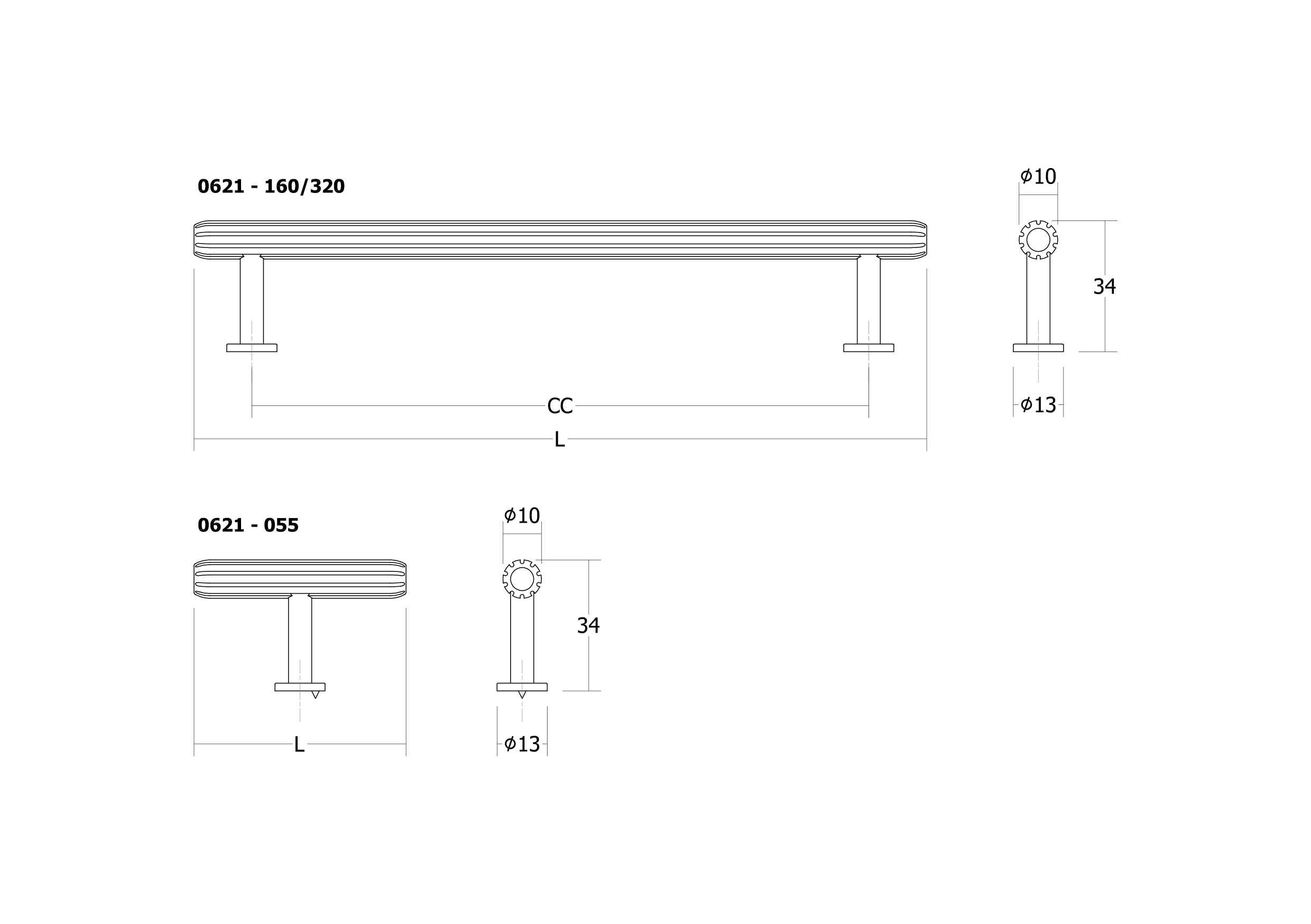 Aluminium handle RILLE MINI 0621 | Viefe