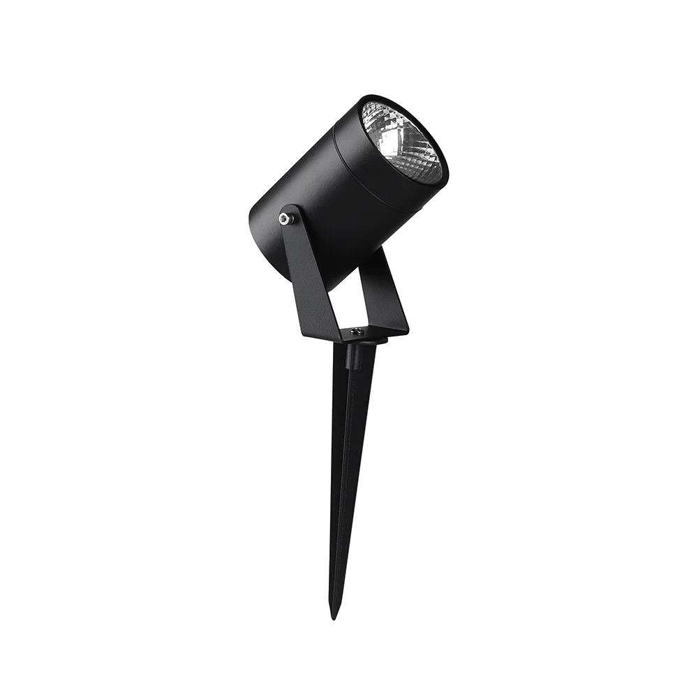 Ledvion Foco De Jardín LED Con Pincho – Aluminio Negro, IP65, Casquillo GU10, Cable 1m – Orienta 360° Para Árboles O Fachadas