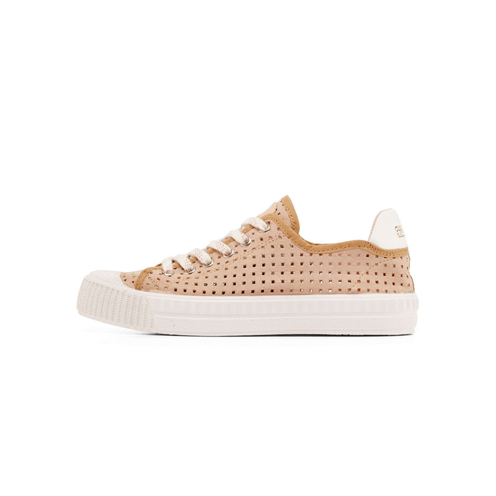 DUUO COL TRAPAT beige perforated flat sneakers