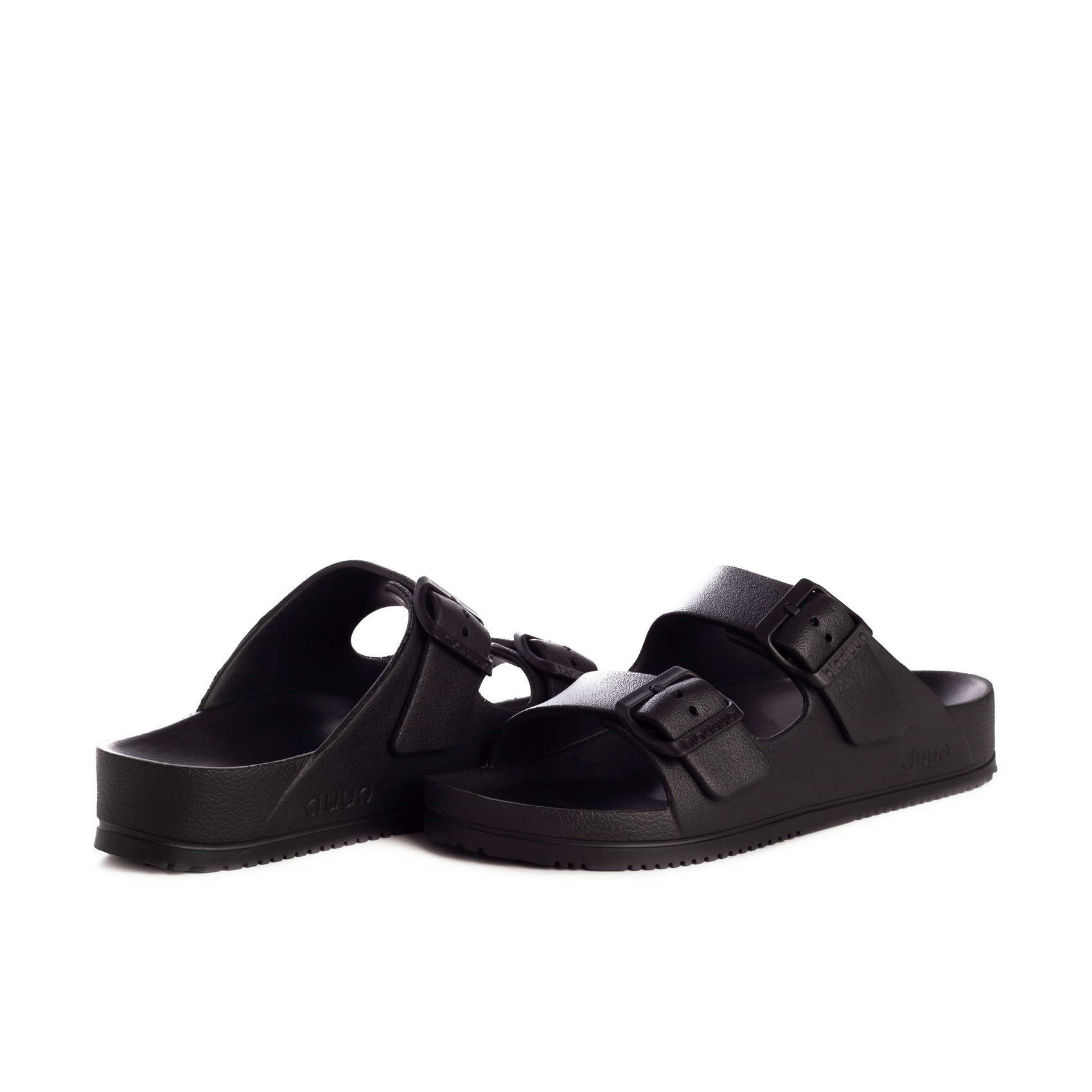 Flat sandal block color in black