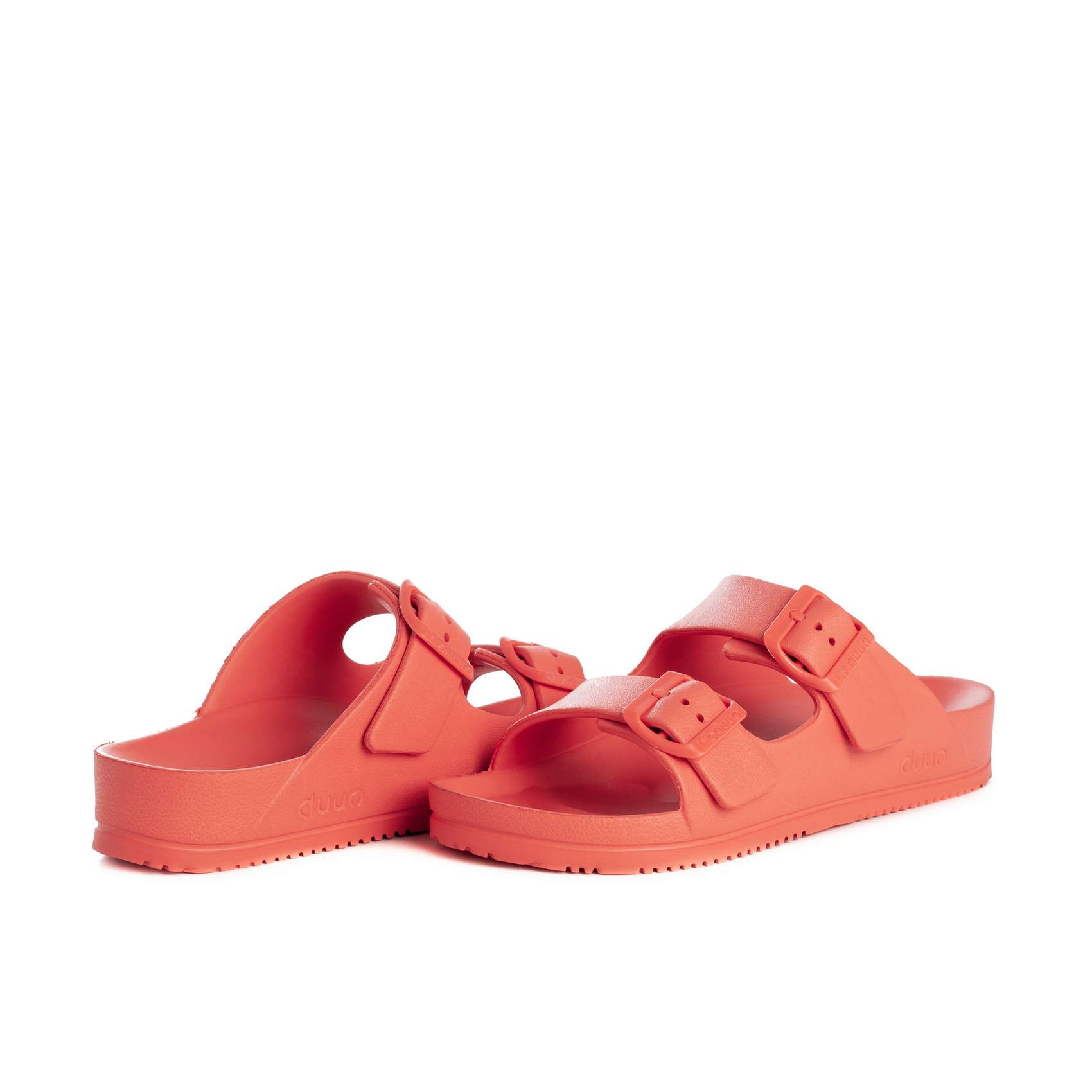 Flat sandal block color in corall