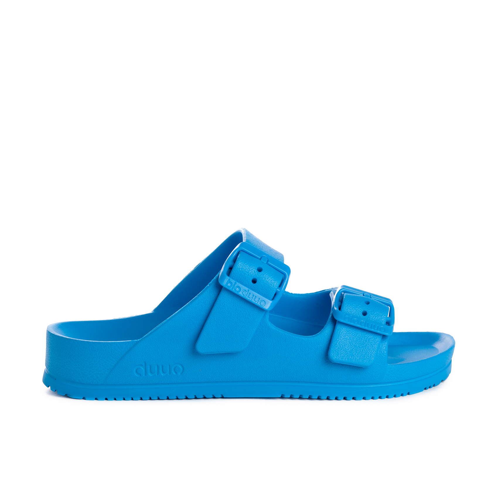 Flat sandal block color in blue