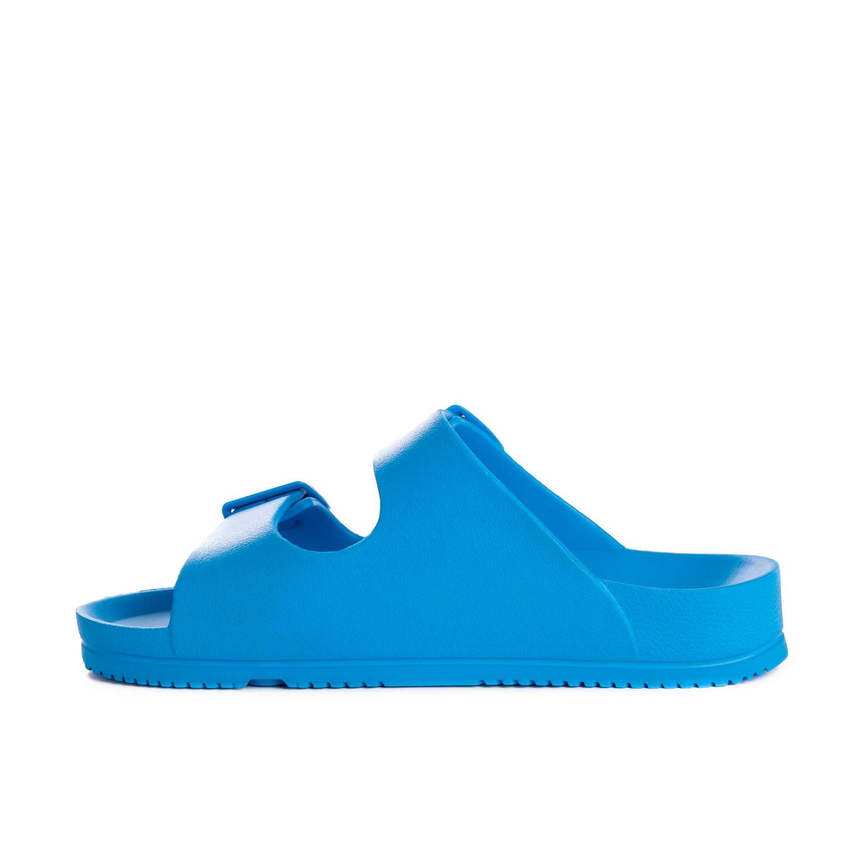 Flat sandal block color in blue