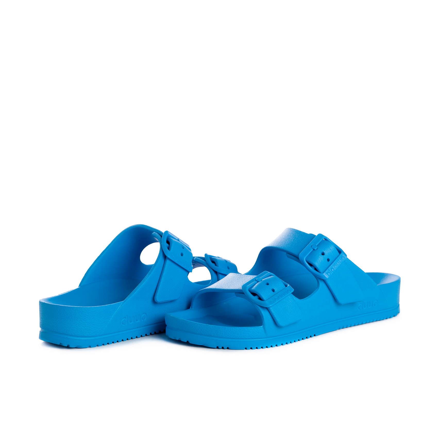 Sandalo flat color block blu