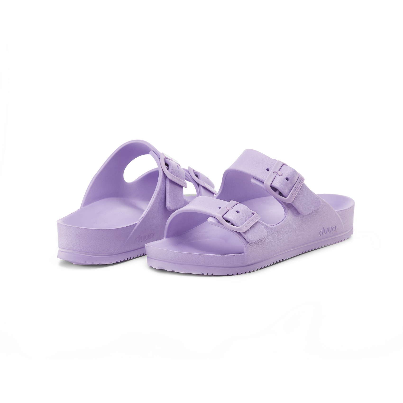 Flat sandal block color in violet