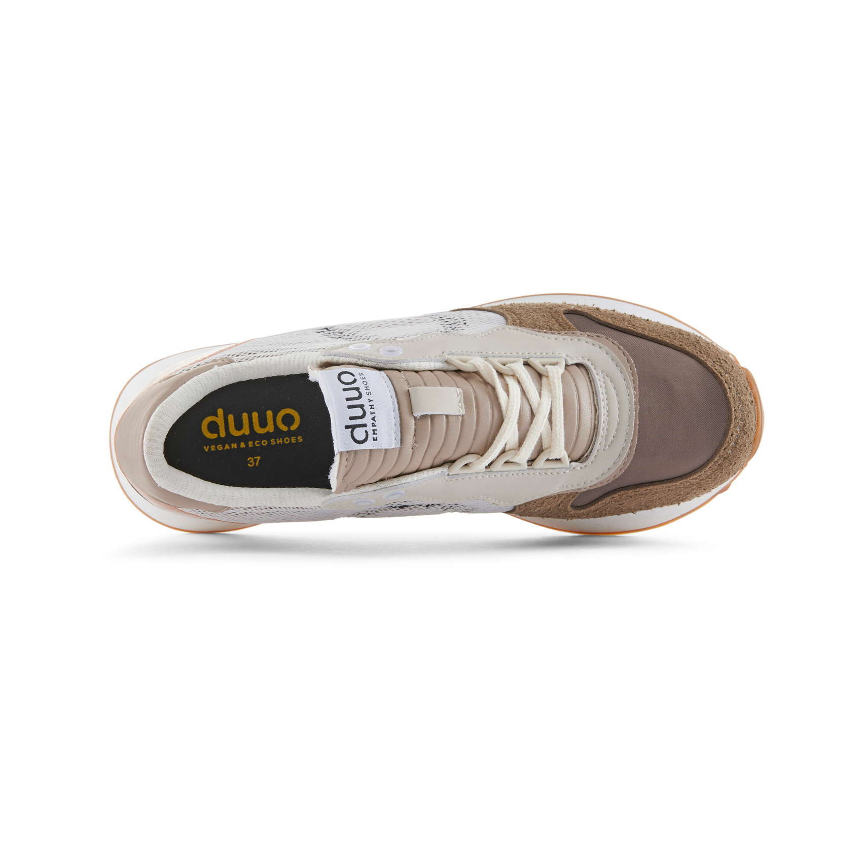 DUUO CALMA HI brown and white retro running shoes