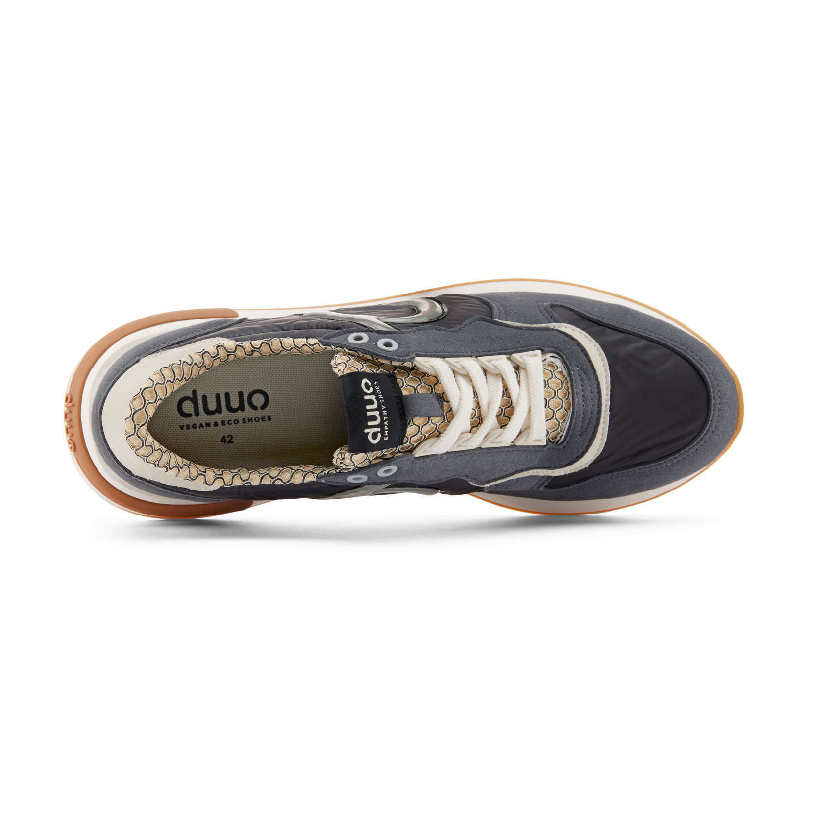 Zapatillas retro con cuña DUUO SLOW SOLID negro
