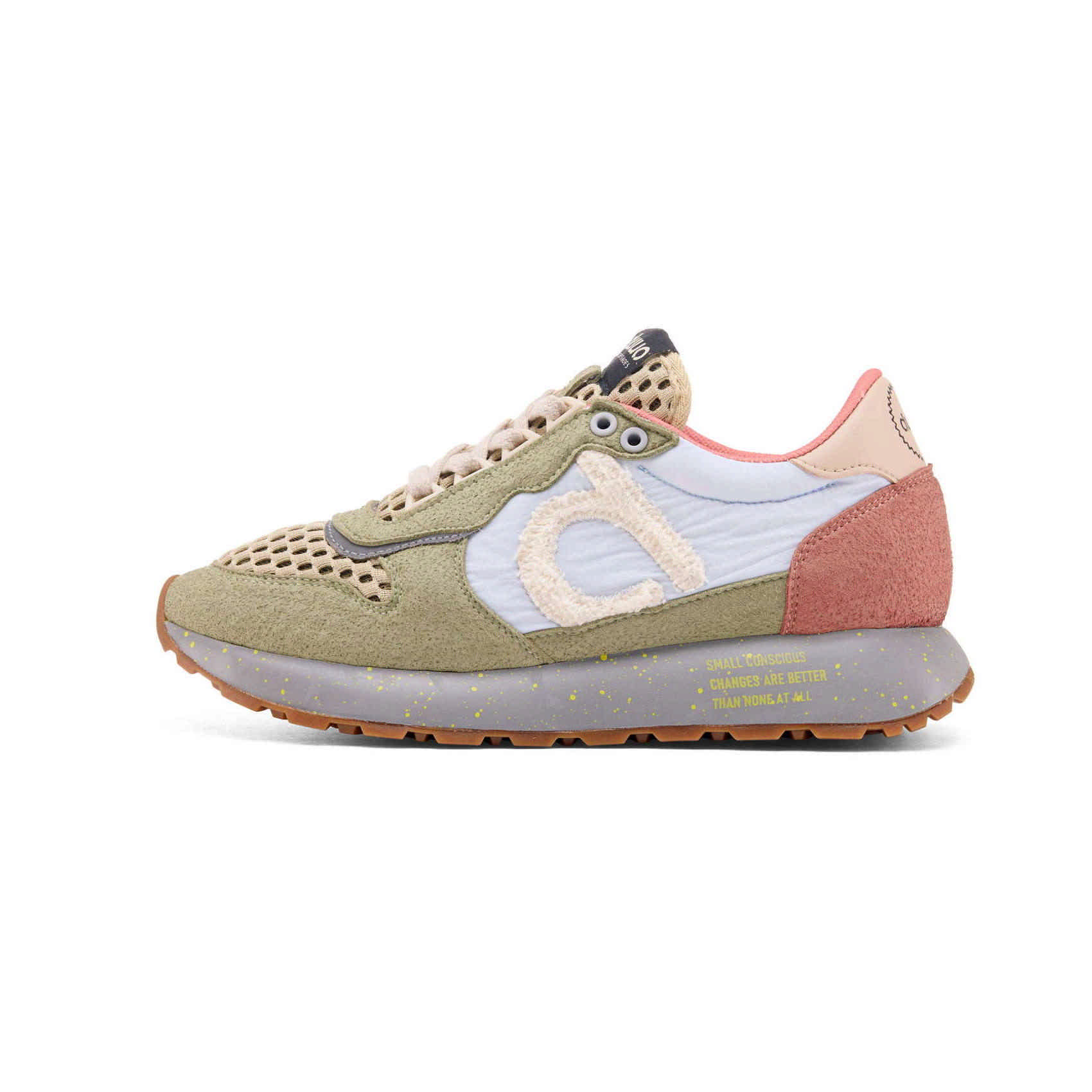 Olive Green and Terracotta Retro Running Sneaker duuo SLOW 27