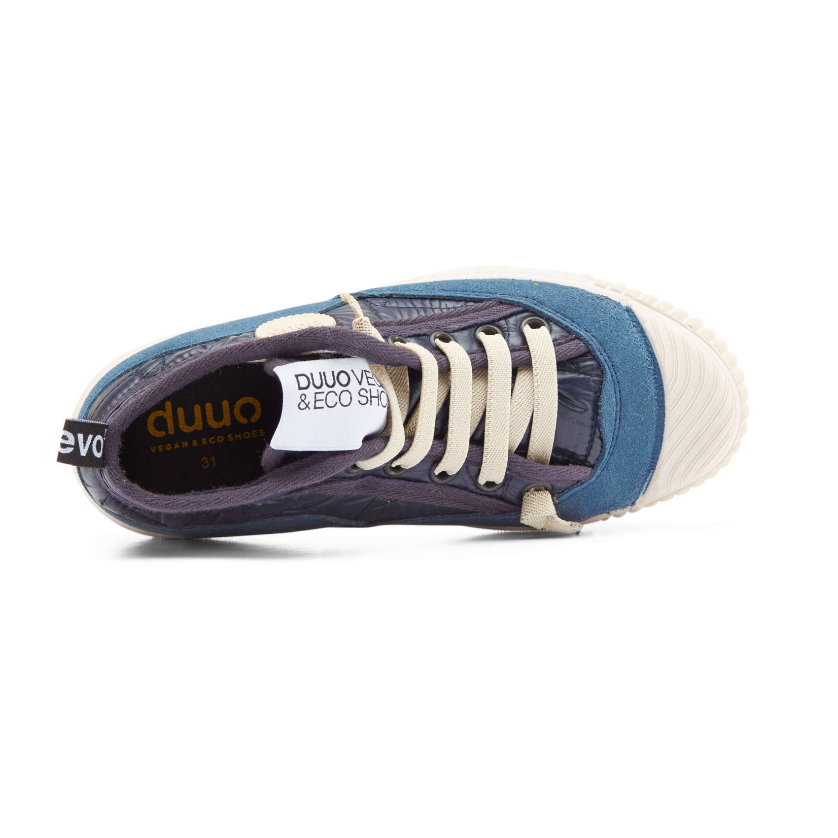 DUUO COL KID COVER sneakers alte vegane da bambino blu navy