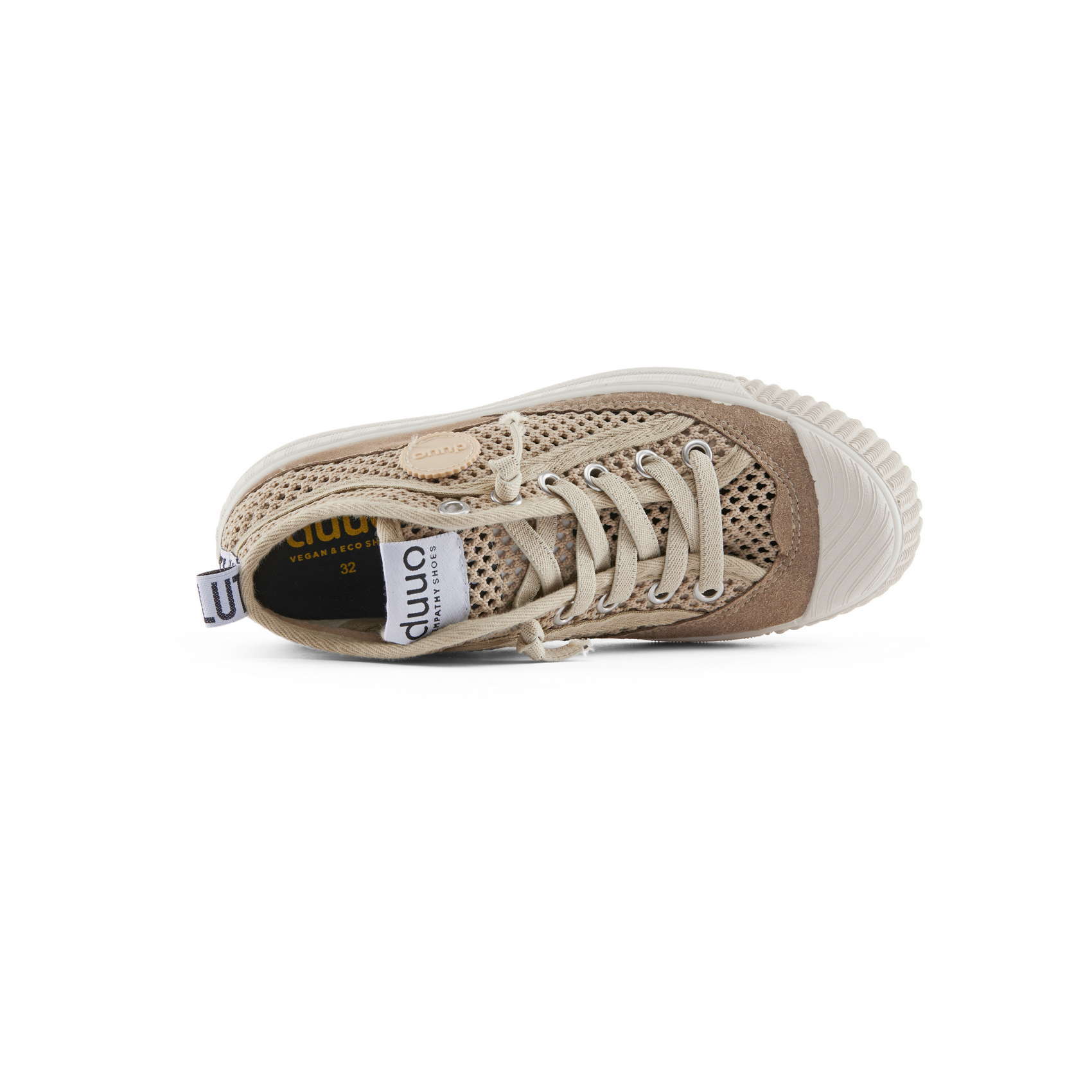 Zapatillas veganas altas de rejilla infantiles DUUO COL KID COVER beige