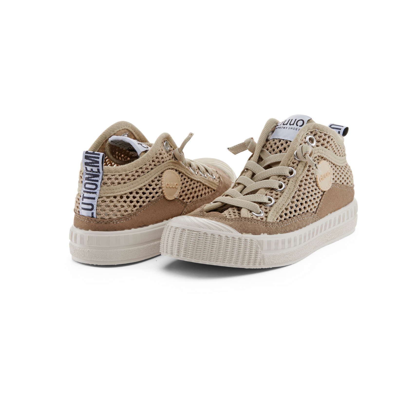 Zapatillas veganas altas de rejilla infantiles DUUO COL KID COVER beige