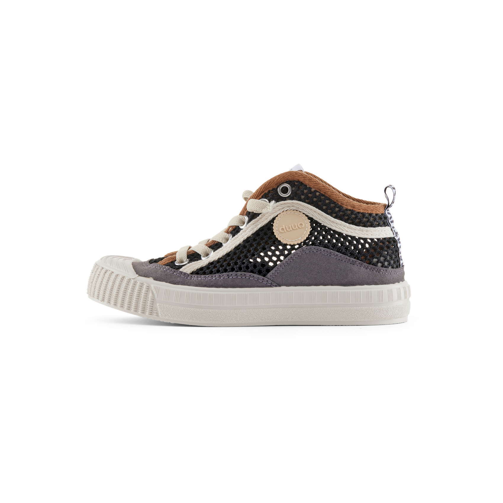 High-top vegan mesh children's sneakers DUUO COL KID COVER brown