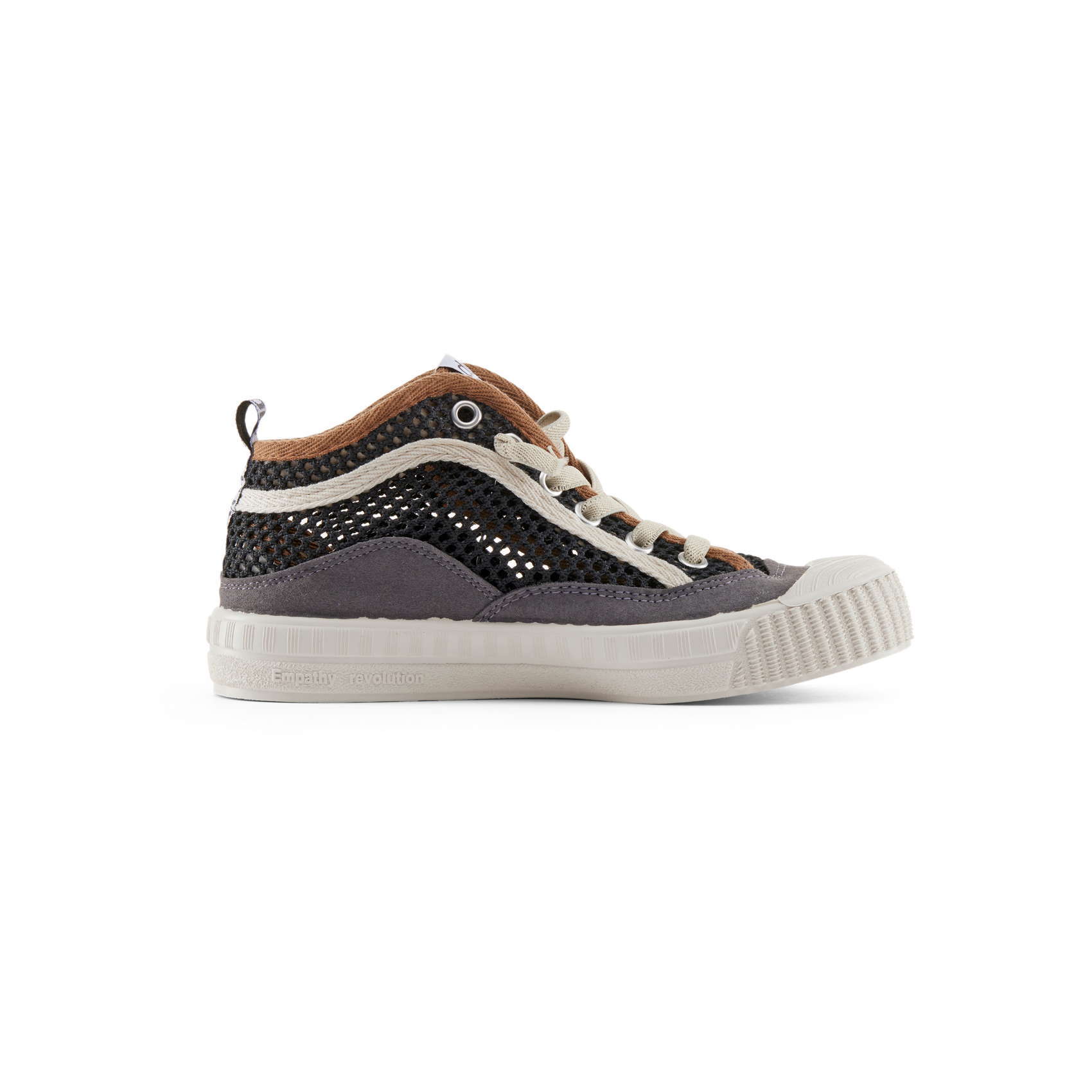 High-top vegan mesh children's sneakers DUUO COL KID COVER brown