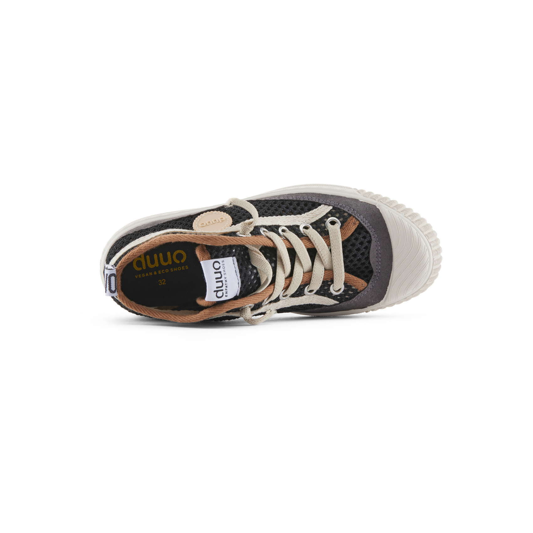 High-top vegan mesh children's sneakers DUUO COL KID COVER brown