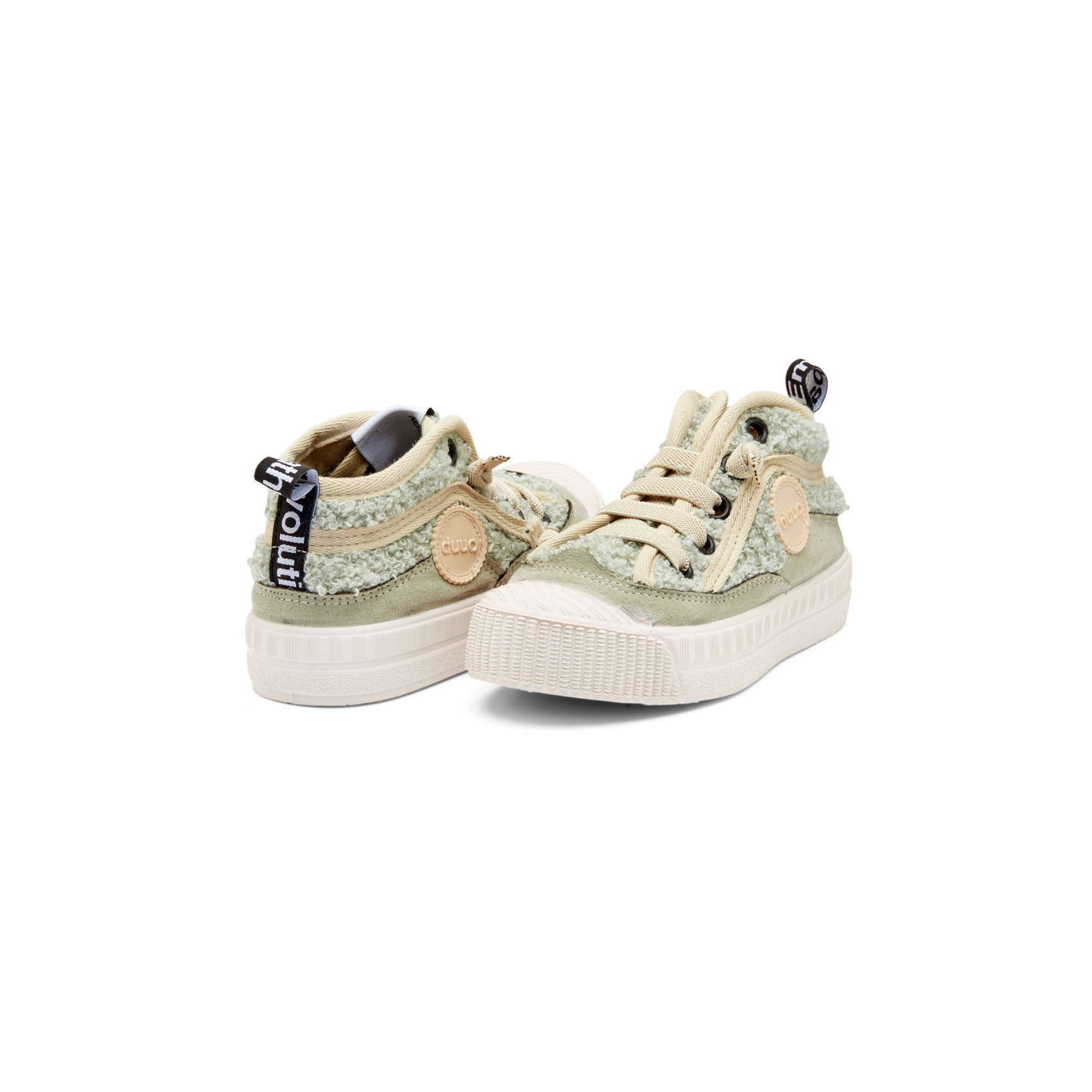 DUUO MINI COL COVER children's high vegan sneakers raw white