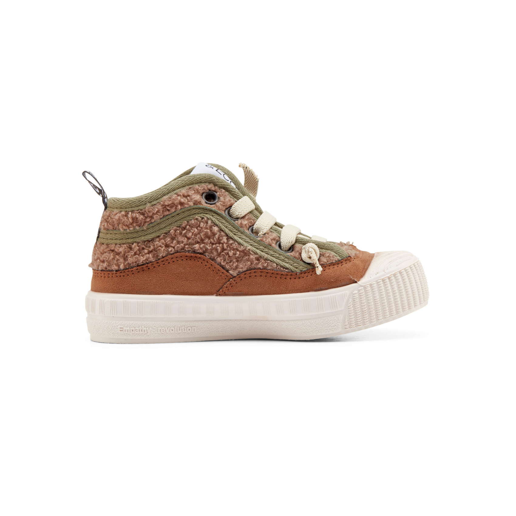DUUO MINI COL COVER brown children's high-top vegan sneakers