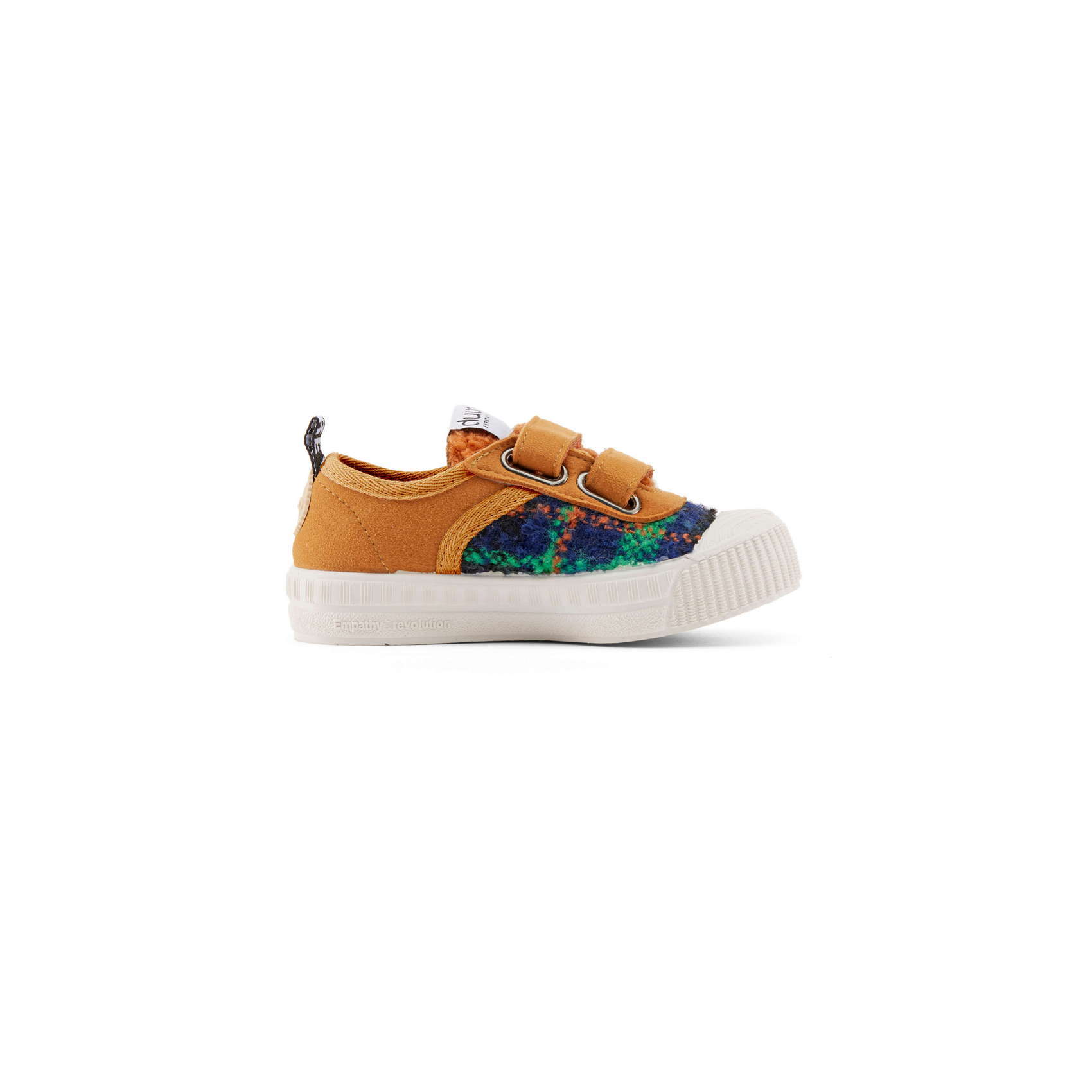 Sneakers vegane da bambino con velcro DUUO COL NOMO giallo