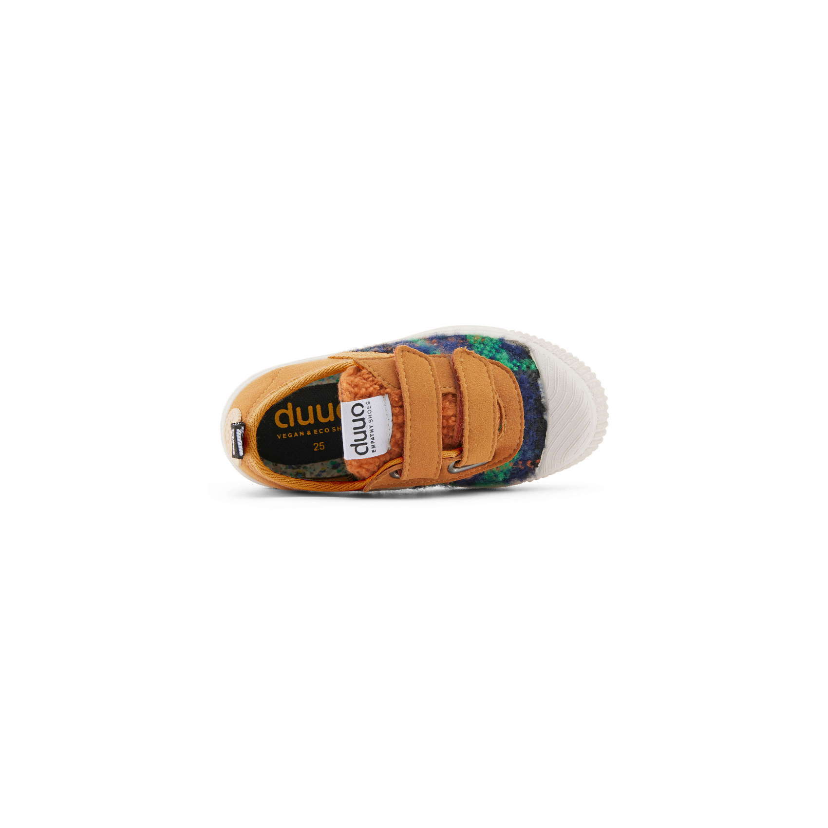 Sneakers vegane da bambino con velcro DUUO COL NOMO giallo