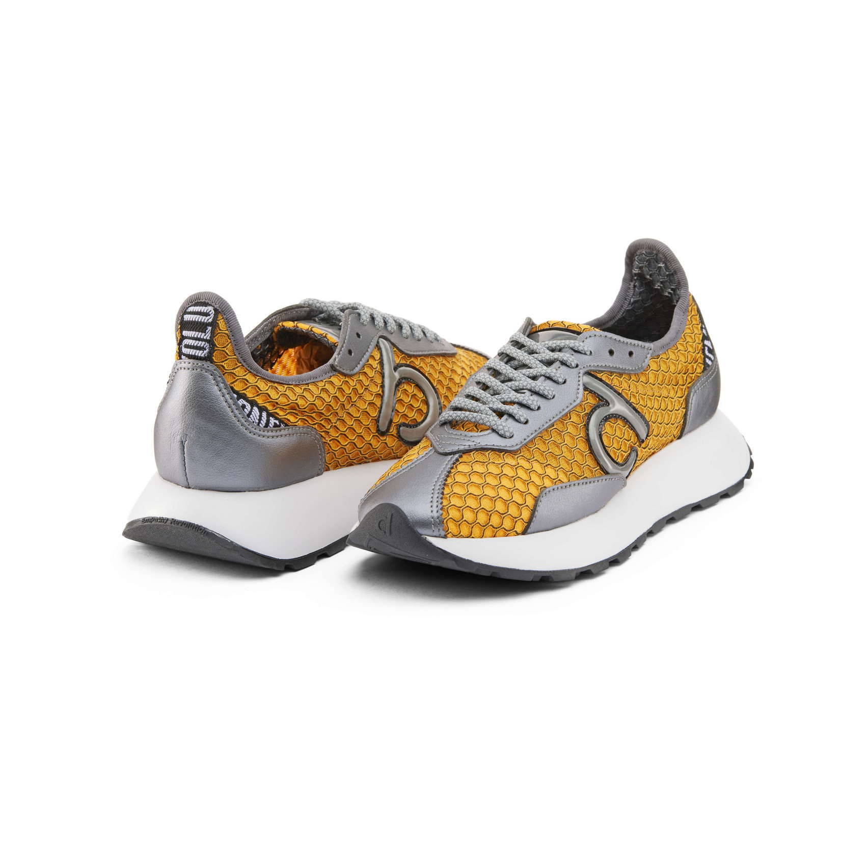 DUUO SENSEI yellow and silver urban sneakers