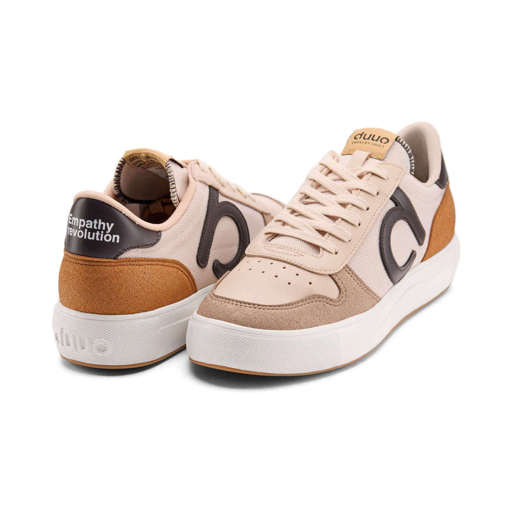 Sneaker casual con zeppa in toni sabbia e terra duuo FENIX 116