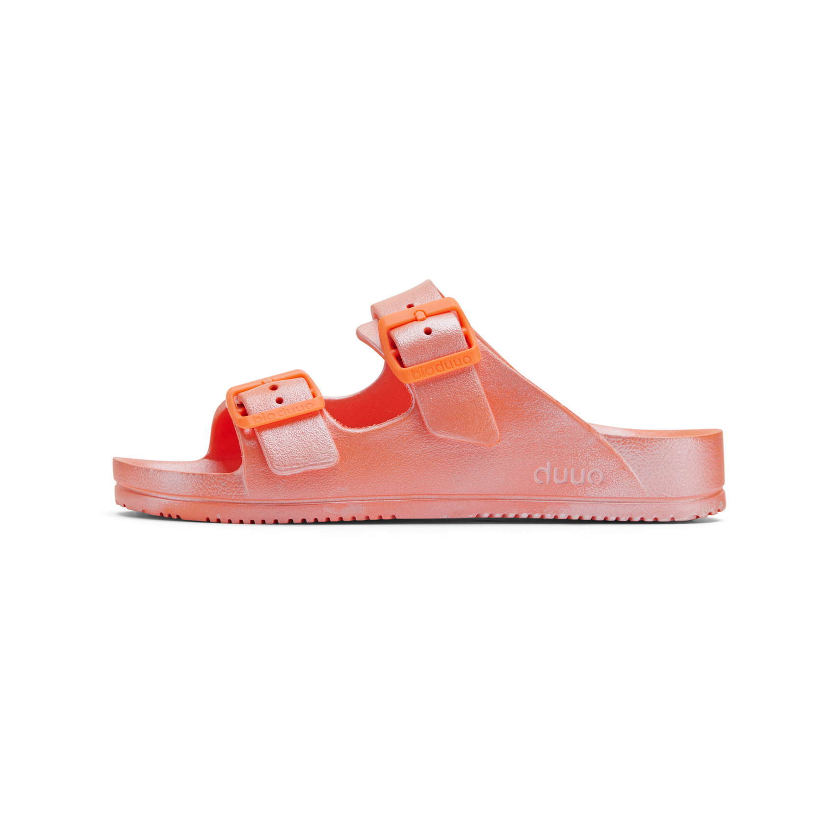 Sandalias naranja metalizado planas de goma DUUO Eva Flat 61