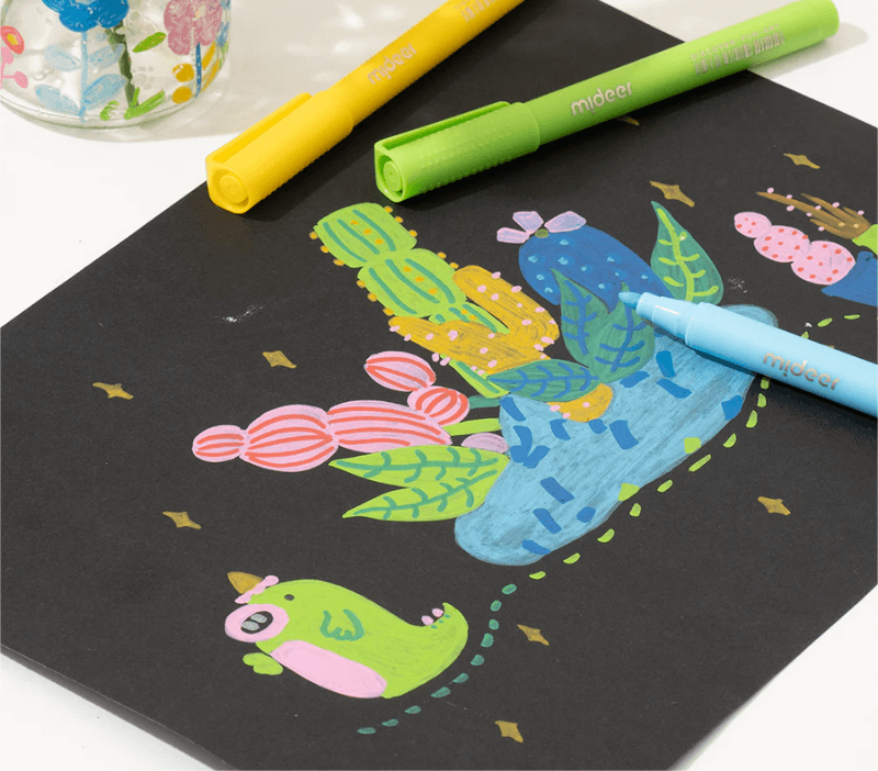 Rotuladores acrílicos de gran cobertura para múltiples superficies