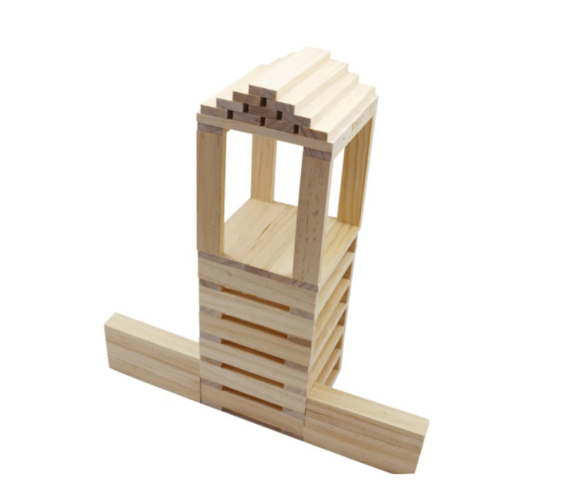piezas de madera de pino para construir con caja