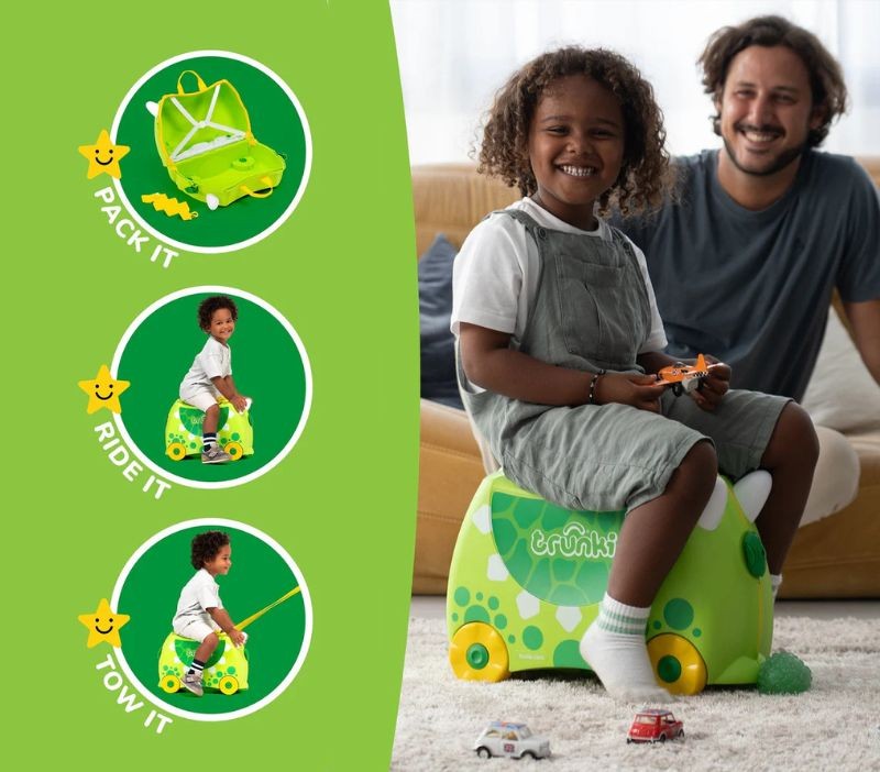 Maleta infantil Trunki Dinosaurio con ruedas y tira
