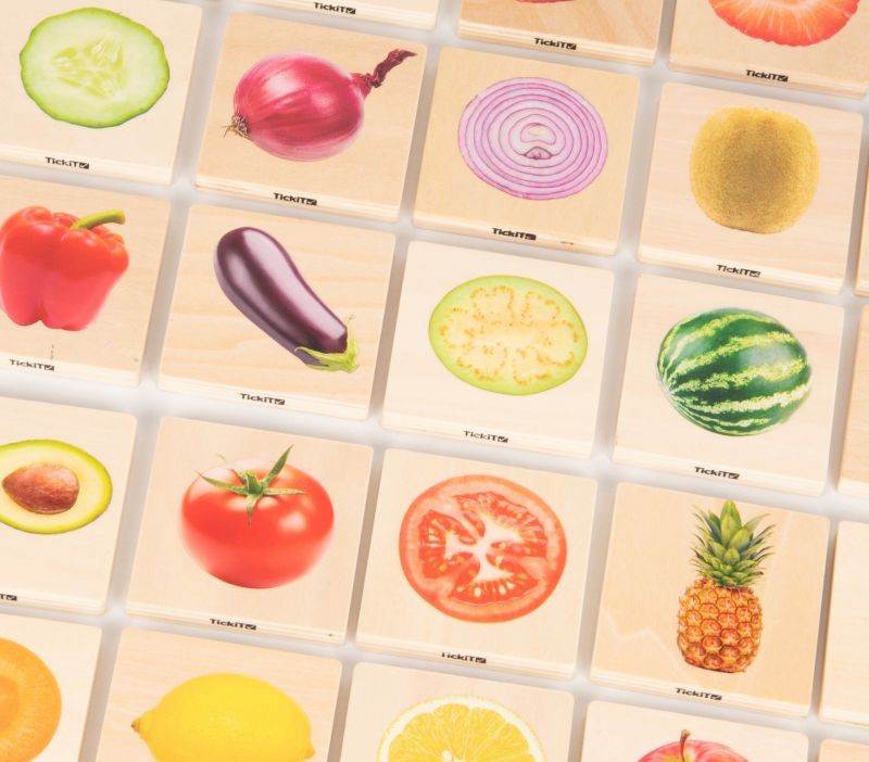 Juego De Memoria De Frutas Con Clavijas De Madera – Desarrollo Cognitivo Para Niños Y Adultos