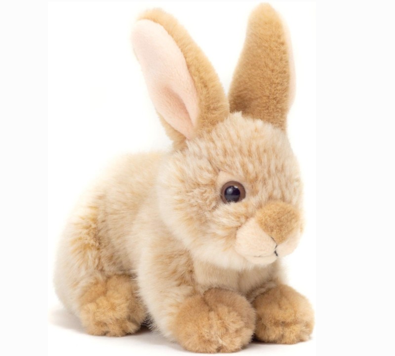 Conejitos de peluche Hermann Teddy en marrón, beige y gris – 18 cm