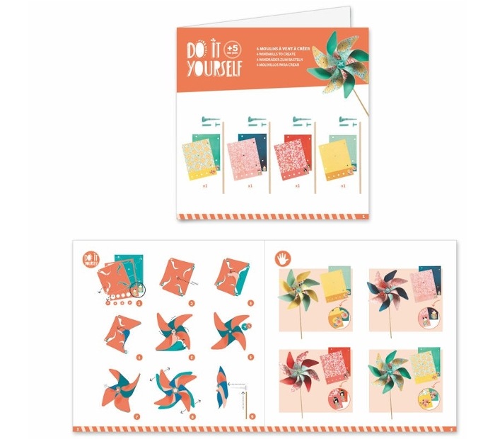 12 Molinillos De Papel Blancos Para Colorear Y Armar – Manualidad DIY Para Niños, Ideal Para Fiestas, Jardín O Decoración