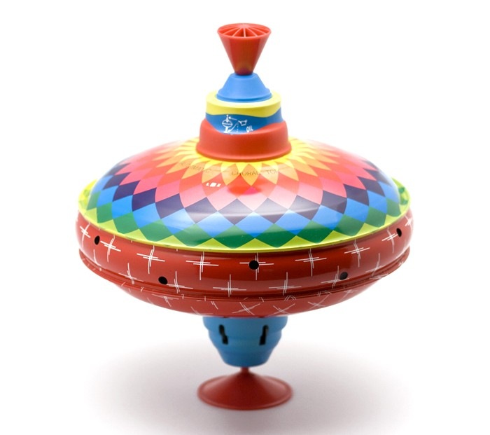 Gran peonza multicolor de latón