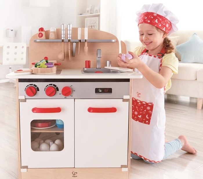 Delantal y gorro de chef para niñas y niños