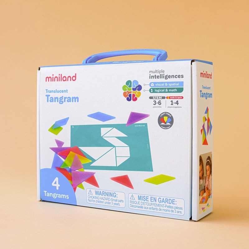 Miniland Translucent Tangram Puzzle EDX TRANSLUCENT SENSORY TANGRAM ...