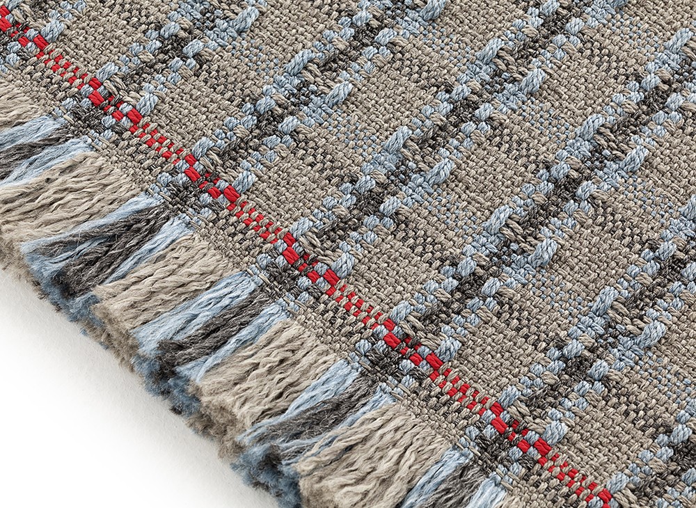 Large Check Blue Rug GAN | Garden Layers Collection: Checks Blue Rug