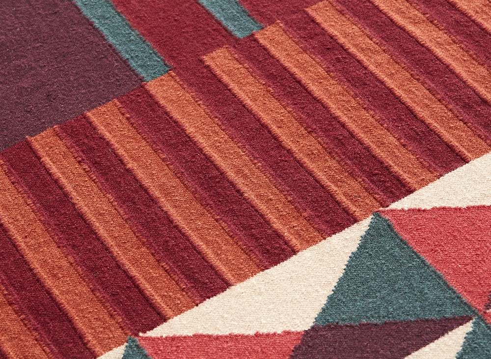 Ndebele Patterns Rug GAN | Ndebele Collection: Green Rug