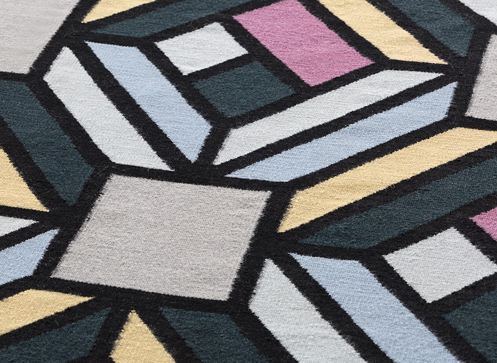 t*a様 372　GAN KILIM RODAS BLUE RUG　170×24 GAN | Kilim Blue Parquet Tetragon Rug