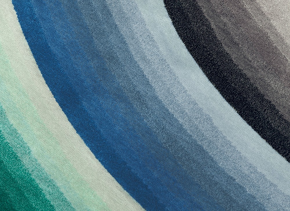 GAN | Hand-Knotted Collection: Round Mirage Blue Rug