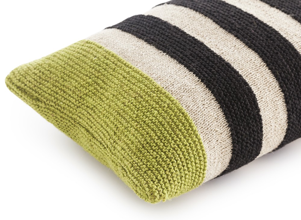 GAN | Rustic Chic Geo: Hand Knitted Pistachio Cushion