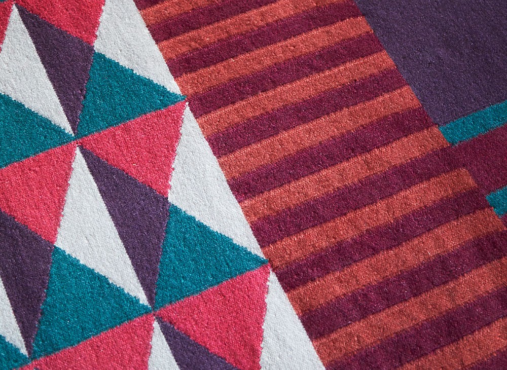 Ndebele Patterns Rug GAN | Ndebele Collection: Green Rug
