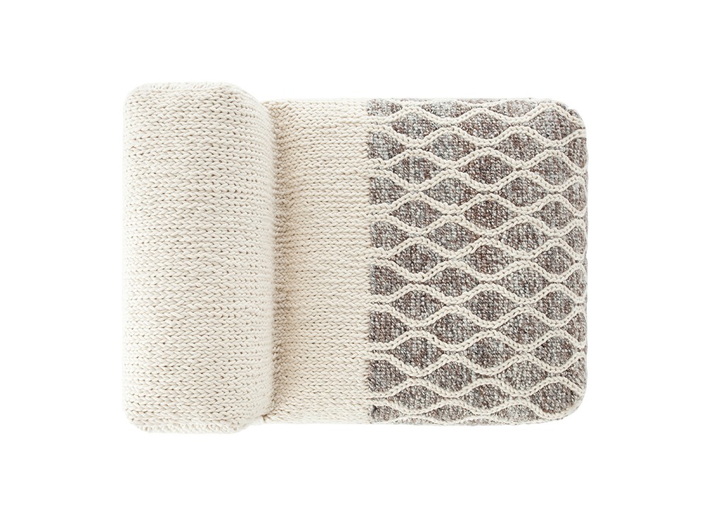 ラグ◆MANGAS マンガス◆Space Plait Square(2404A) GAN | Mangas Space Collection: Rhombus Ivory Rug