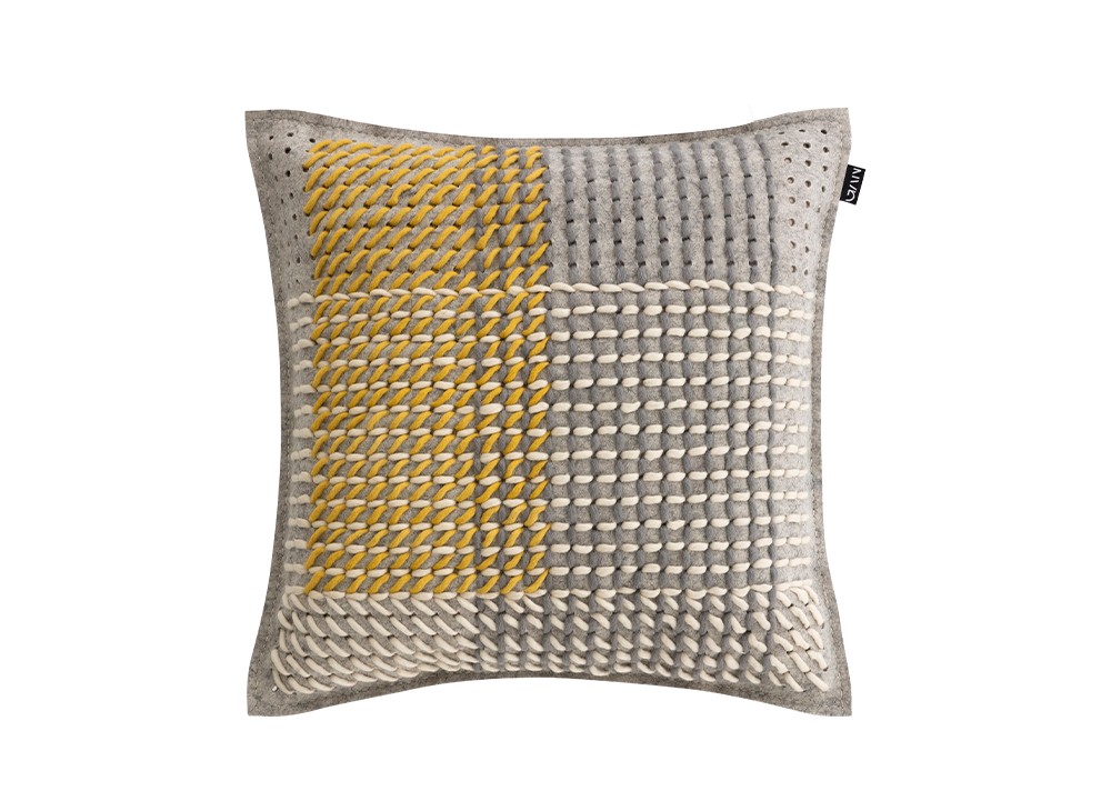 GAN Canevas Geo Collection: grey square cushion