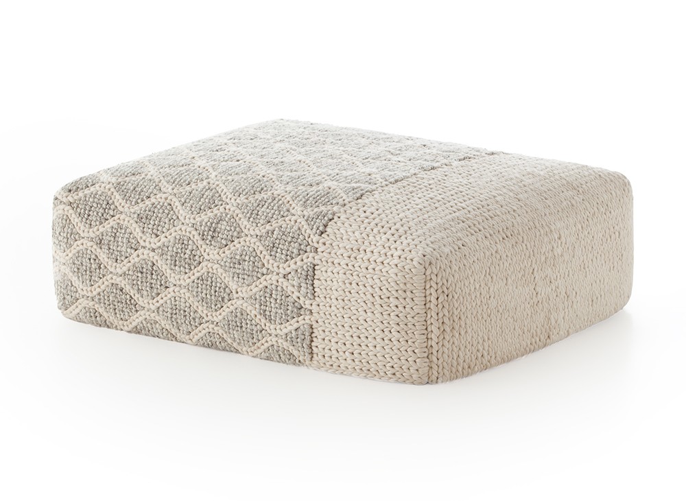 GUAPULAR バンク GAN | Mangas Space Collection: Rhombus Ivory Rectangular pouf