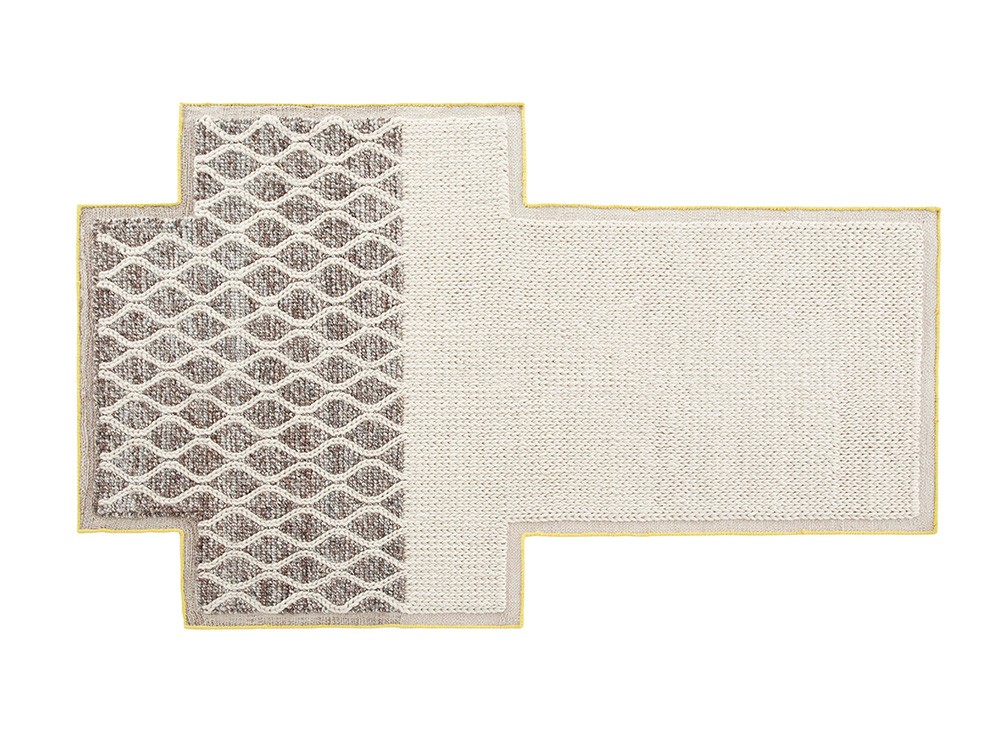 ラグ◆MANGAS マンガス◆Space Plait Square(2404A) GAN | Mangas Space Collection: Rhombus Ivory Rug
