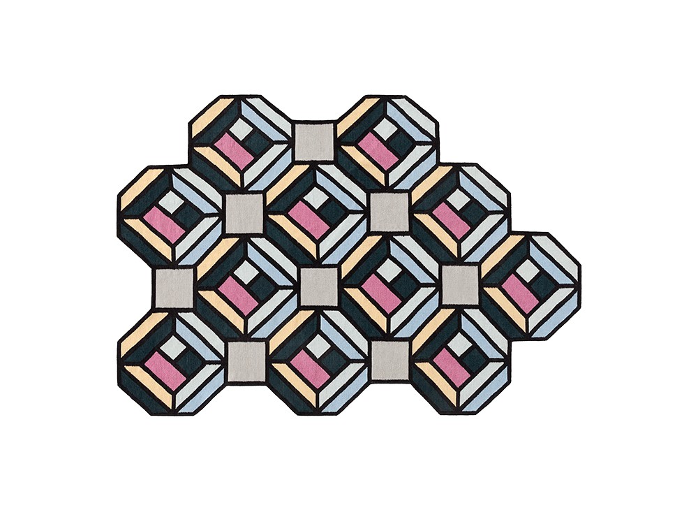 t*a様 372　GAN KILIM RODAS BLUE RUG　170×24 GAN | Kilim Blue Parquet Tetragon Rug