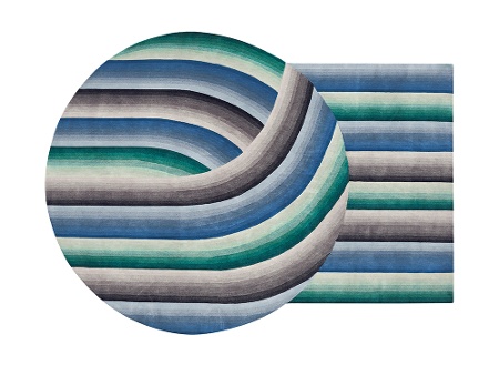GAN | Hand-Knotted Collection: Round Mirage Blue Rug