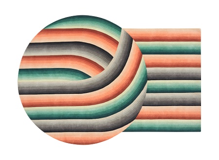 GAN | Hand-Knotted Rug: Round Mirage Orange