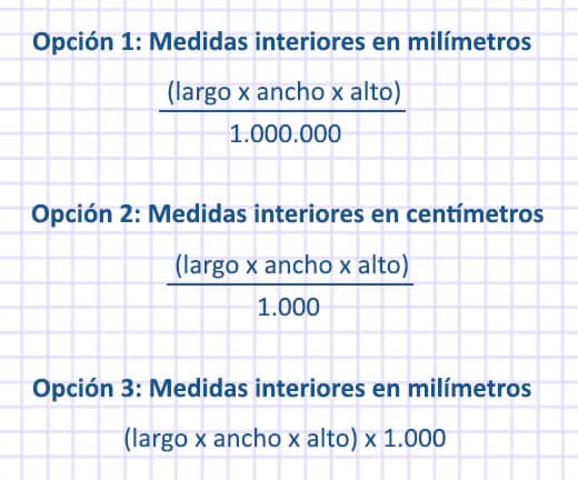 Calcular volumen de una caja