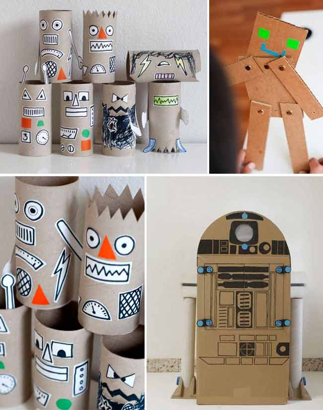 cómo hacer un robot de cartón